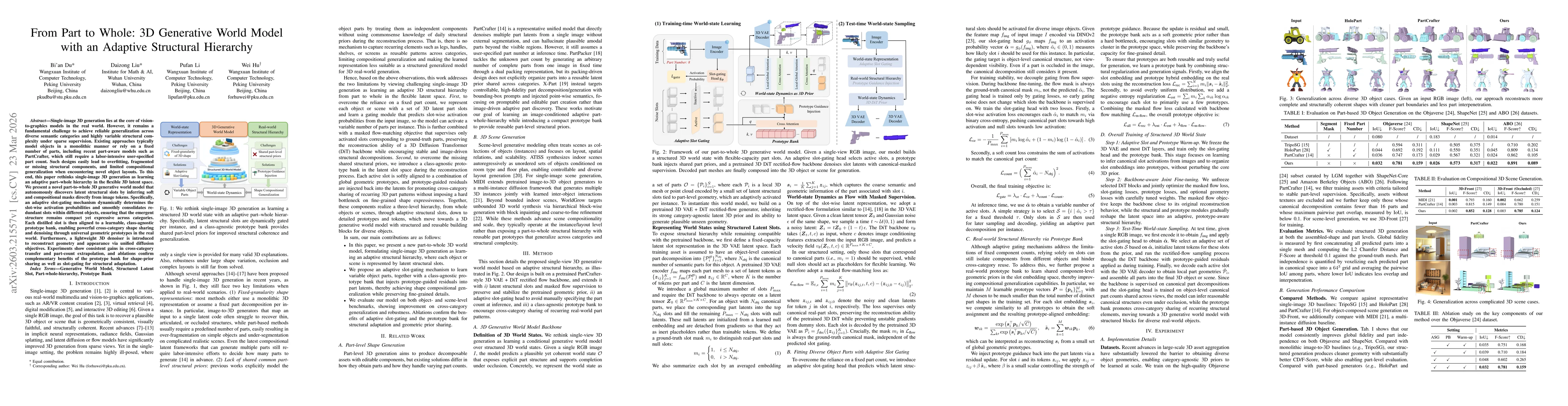 Thumbnail for From Part to Whole: 3D Generative World Model with an Adaptive Structural Hierarchy
