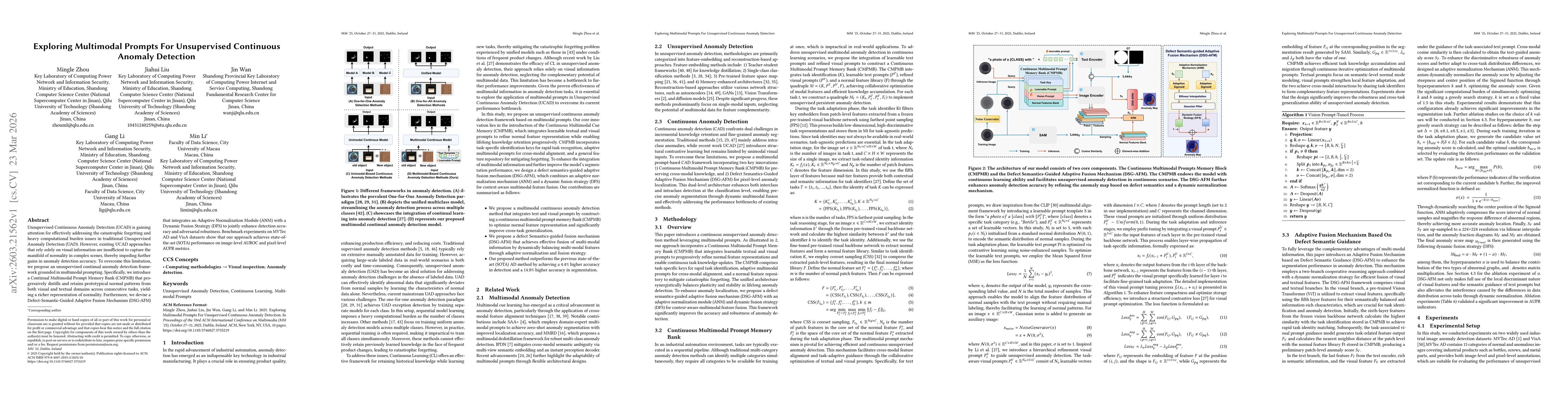Thumbnail for Exploring Multimodal Prompts For Unsupervised Continuous Anomaly Detection