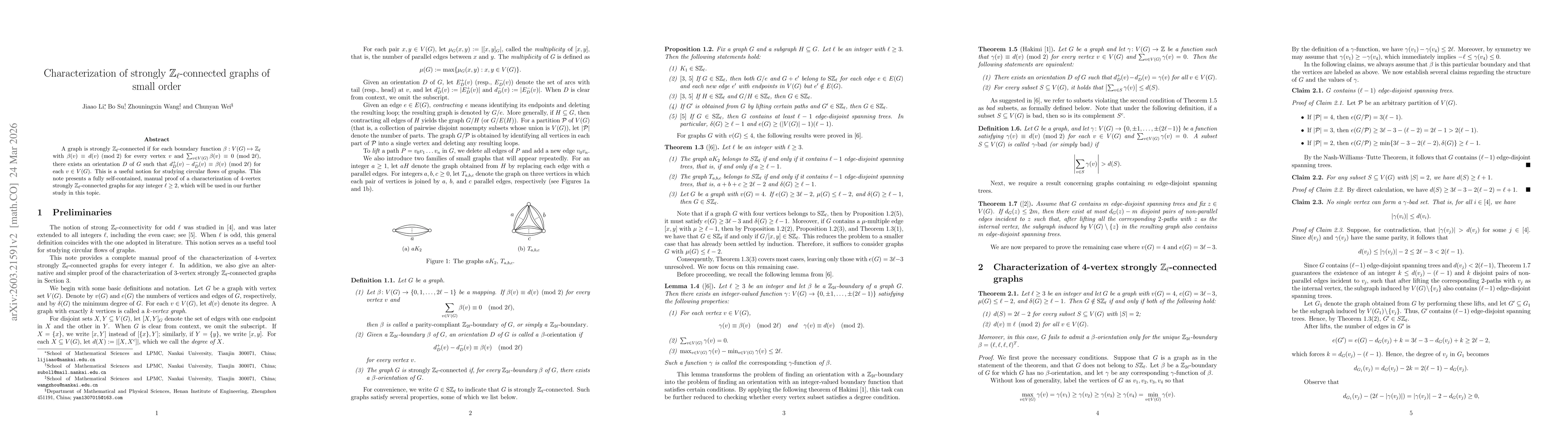 Thumbnail for Characterization of strongly $\mathbb{Z}_\ell$-connected graphs of small order