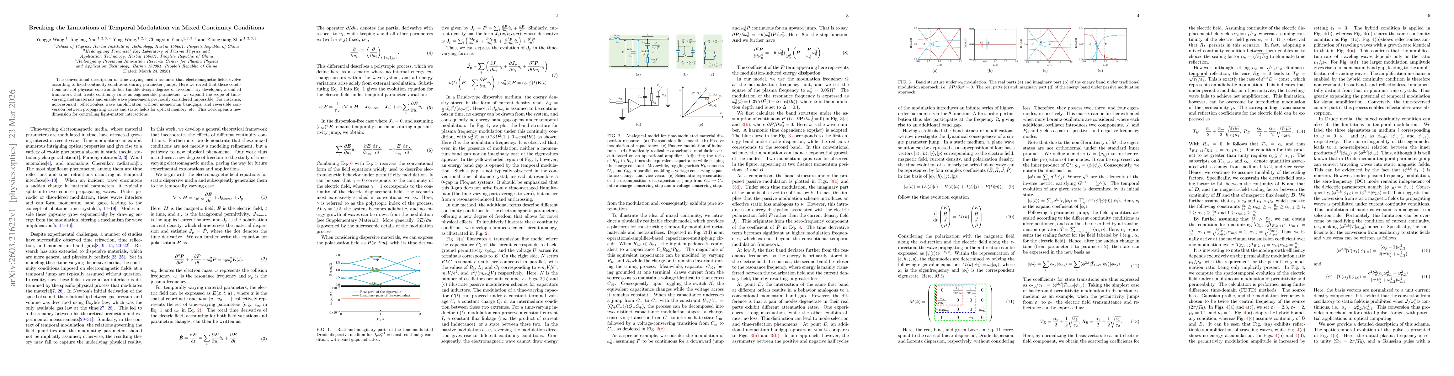 Thumbnail for Breaking the Limitations of Temporal Modulation via Mixed Continuity Conditions