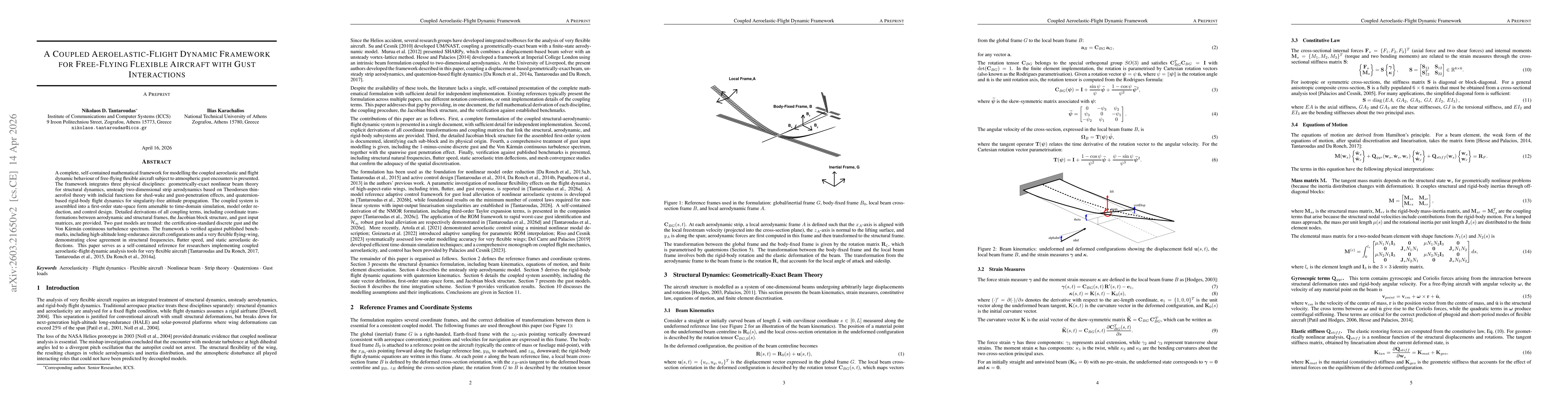 Thumbnail for A coupled Aeroelastic-Flight Dynamic Framework for Free-Flying Flexible Aircraft with Gust Interactions
