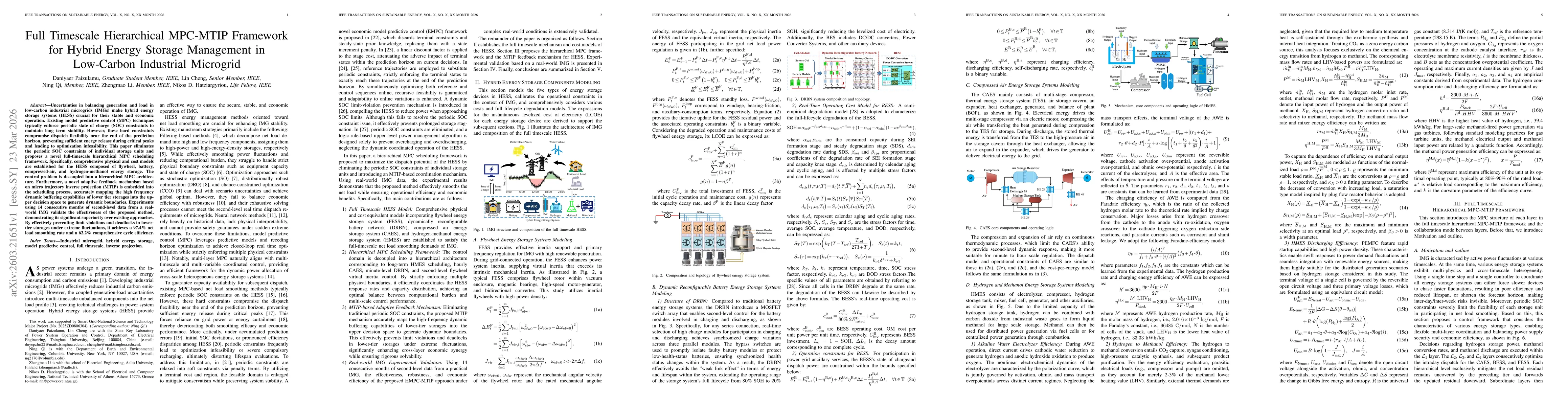 Thumbnail for Full Timescale Hierarchical MPC-MTIP Framework for Hybrid Energy Storage Management in Low-Carbon Industrial Microgrid