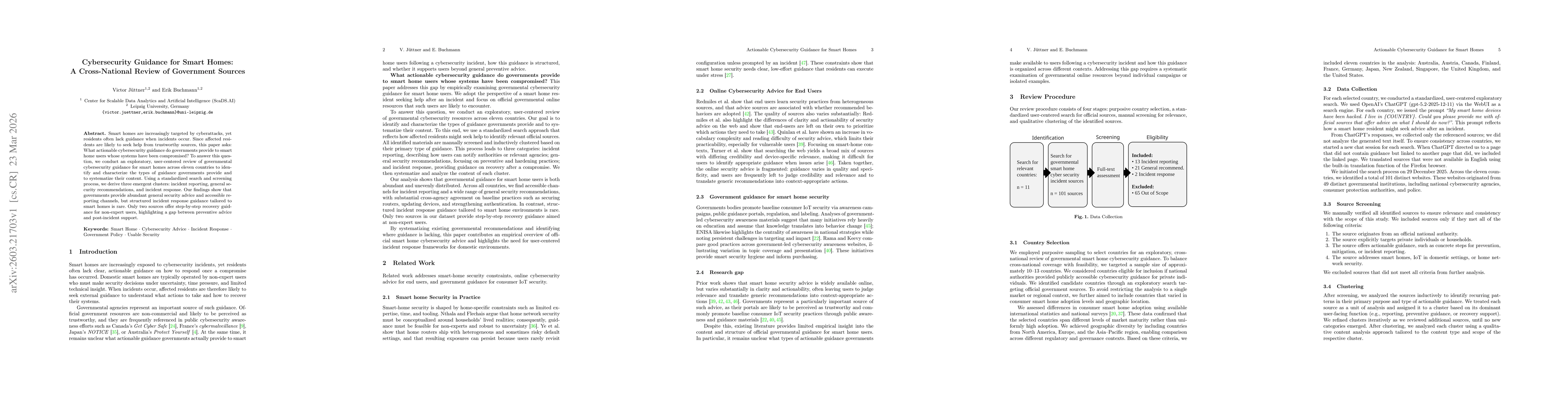 Thumbnail for Cybersecurity Guidance for Smart Homes: A Cross-National Review of Government Sources