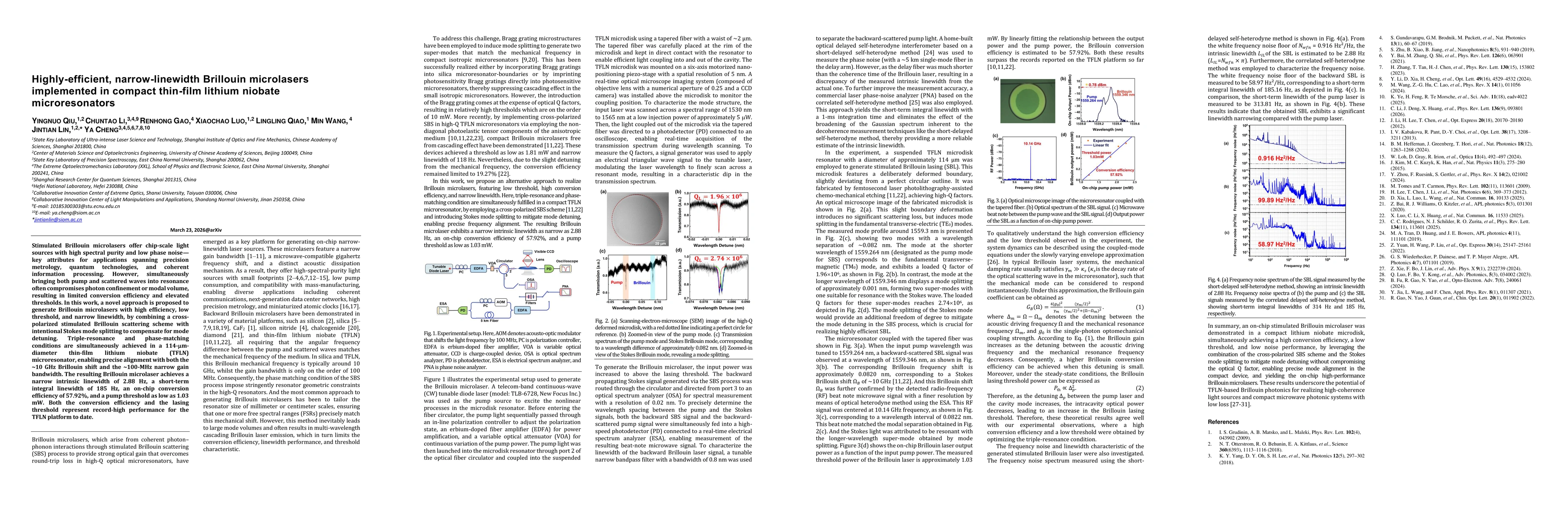 Thumbnail for Highly-efficient, narrow-linewidth Brillouin microlasers implemented in compact thin-film lithium niobate microresonators