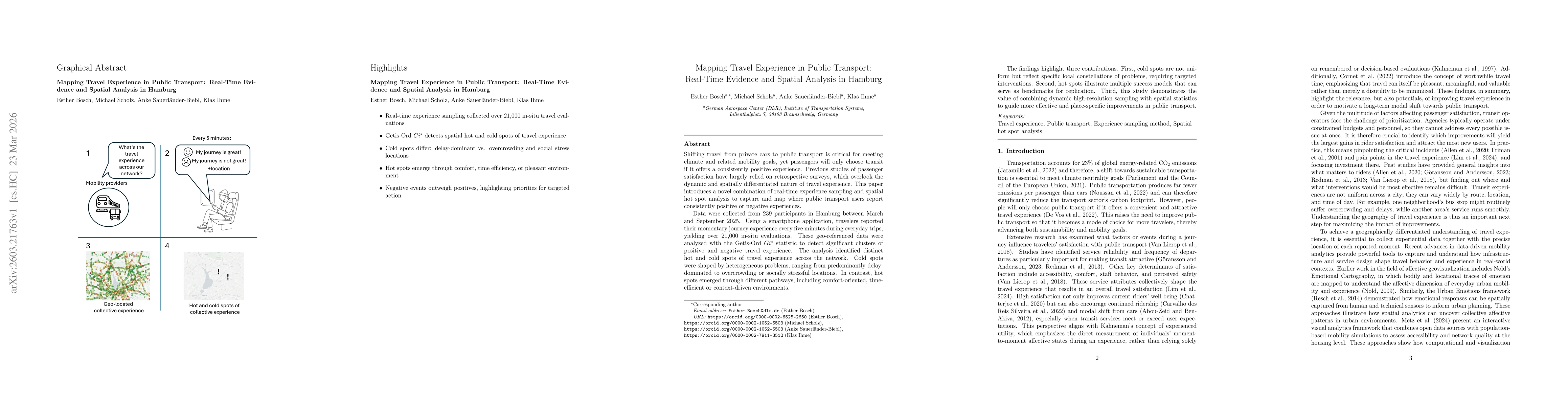 Thumbnail for Mapping Travel Experience in Public Transport: Real-Time Evidence and Spatial Analysis in Hamburg
