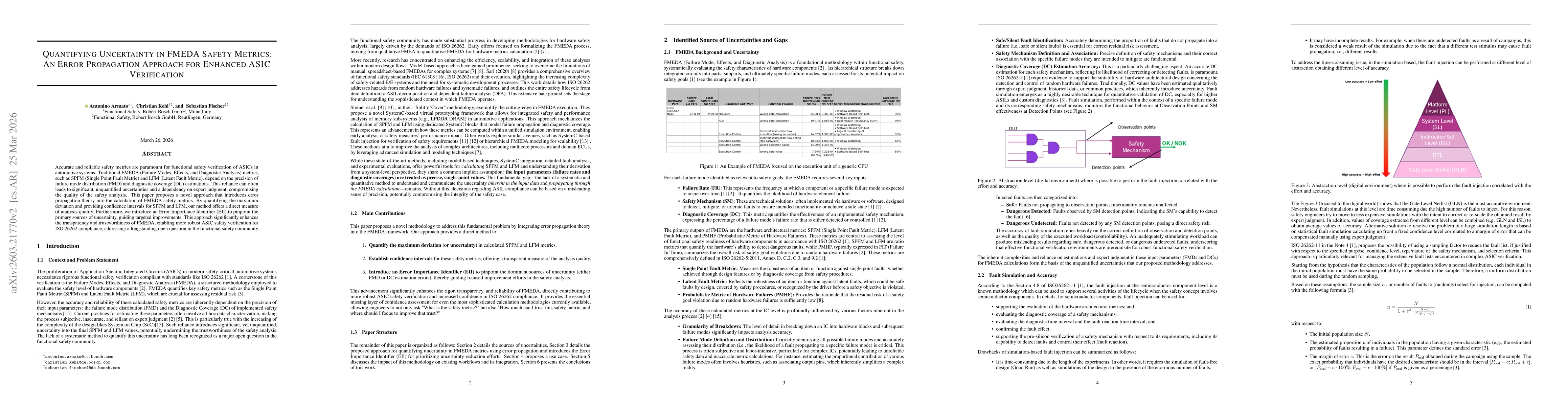 Thumbnail for Quantifying Uncertainty in FMEDA Safety Metrics: An Error Propagation Approach for Enhanced ASIC Verification