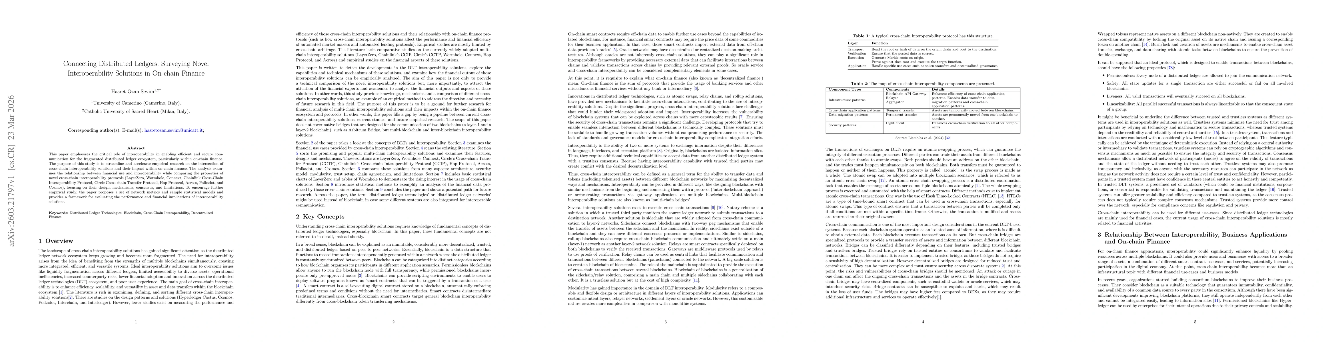Thumbnail for Connecting Distributed Ledgers: Surveying Novel Interoperability Solutions in On-chain Finance
