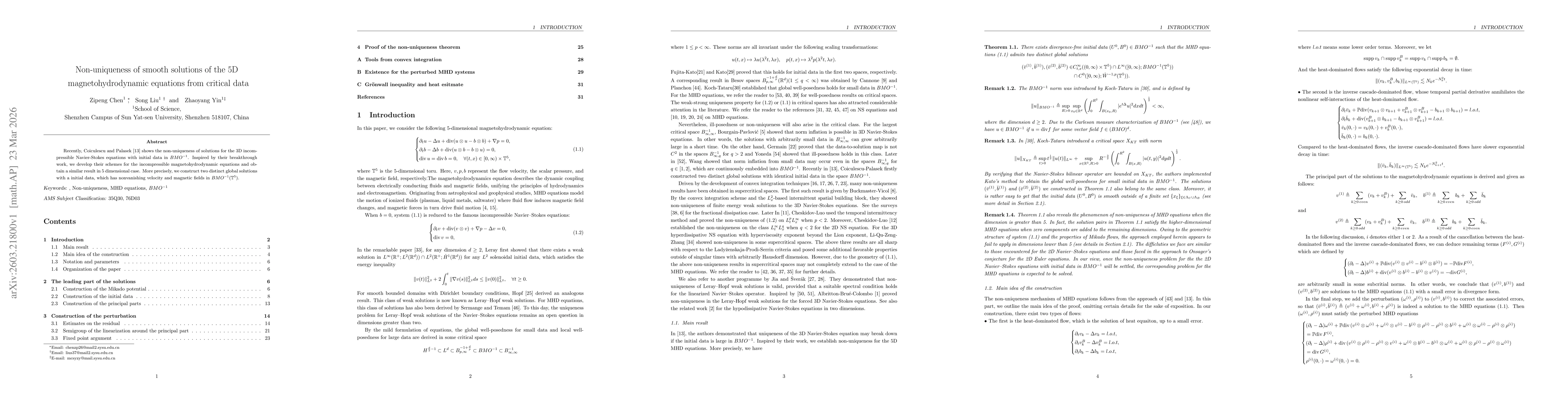 Thumbnail for Non-uniqueness of smooth solutions of the 5D magnetohydrodynamic equations from critical data