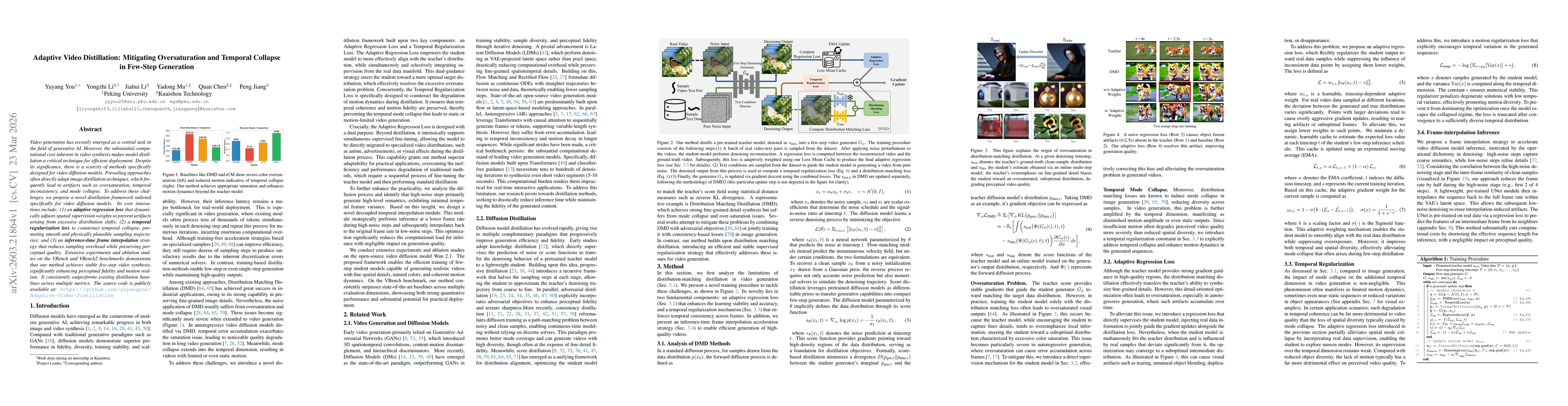 Thumbnail for Adaptive Video Distillation: Mitigating Oversaturation and Temporal Collapse in Few-Step Generation
