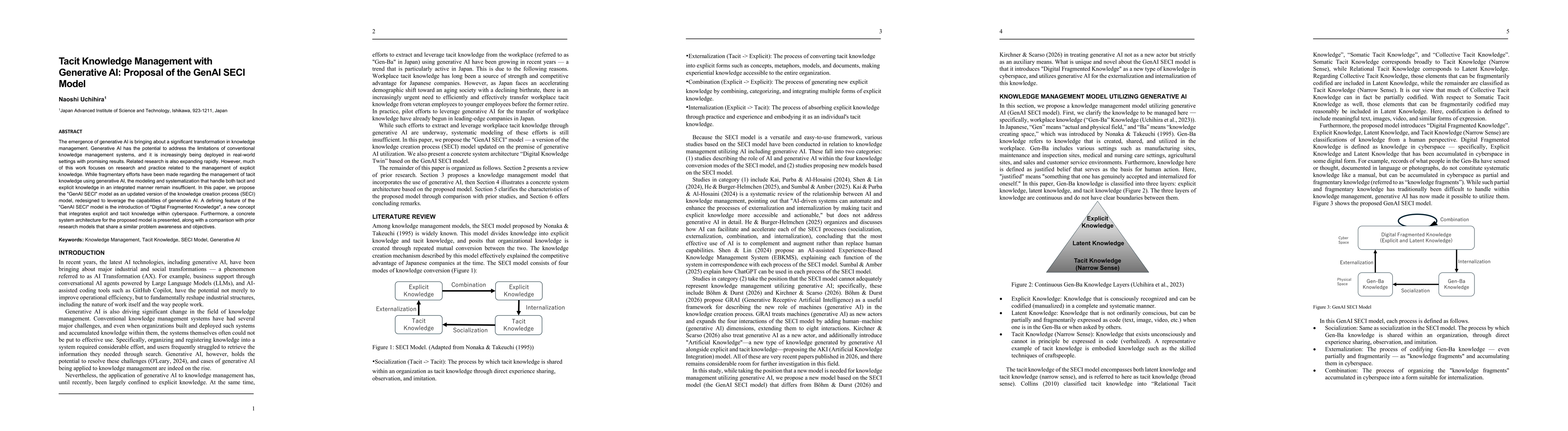 Thumbnail for Tacit Knowledge Management with Generative AI: Proposal of the GenAI SECI Model