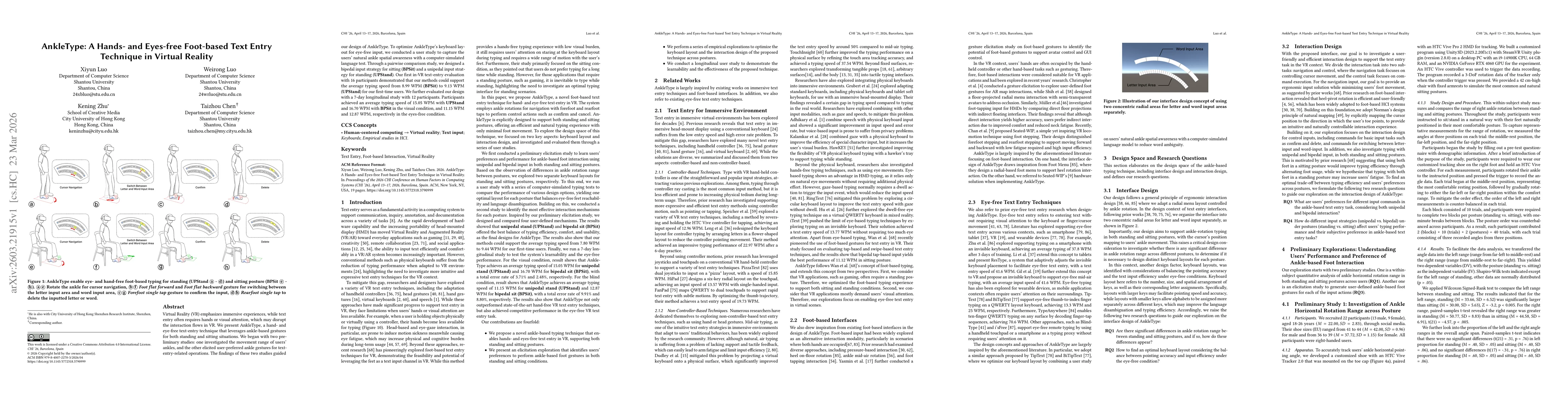 Thumbnail for AnkleType: A Hands- and Eyes-free Foot-based Text Entry Technique in Virtual Reality