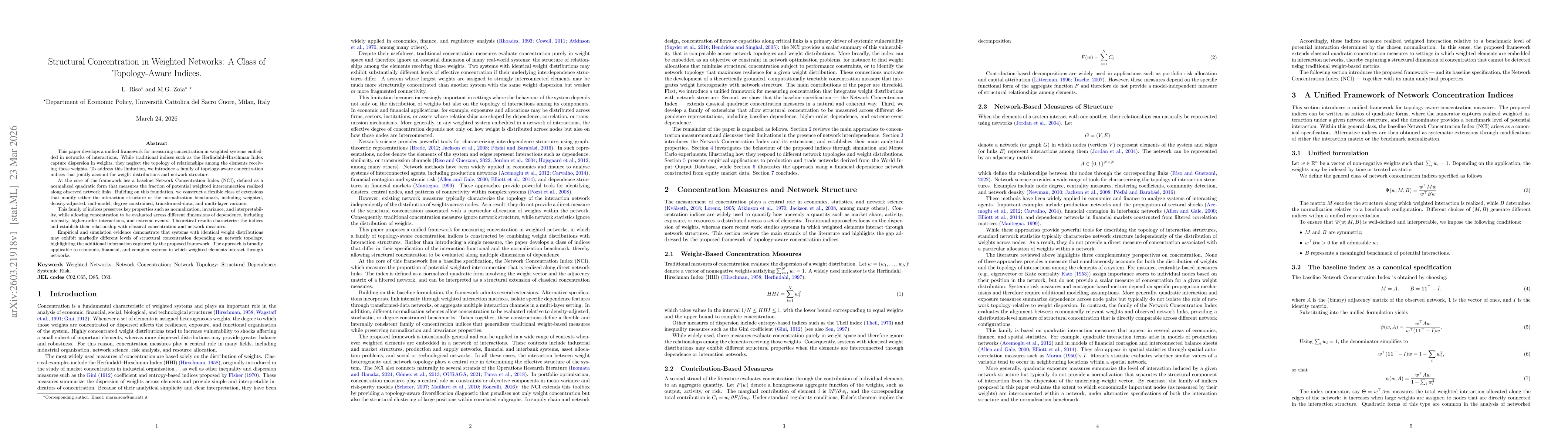 Thumbnail for Structural Concentration in Weighted Networks: A Class of Topology-Aware Indices