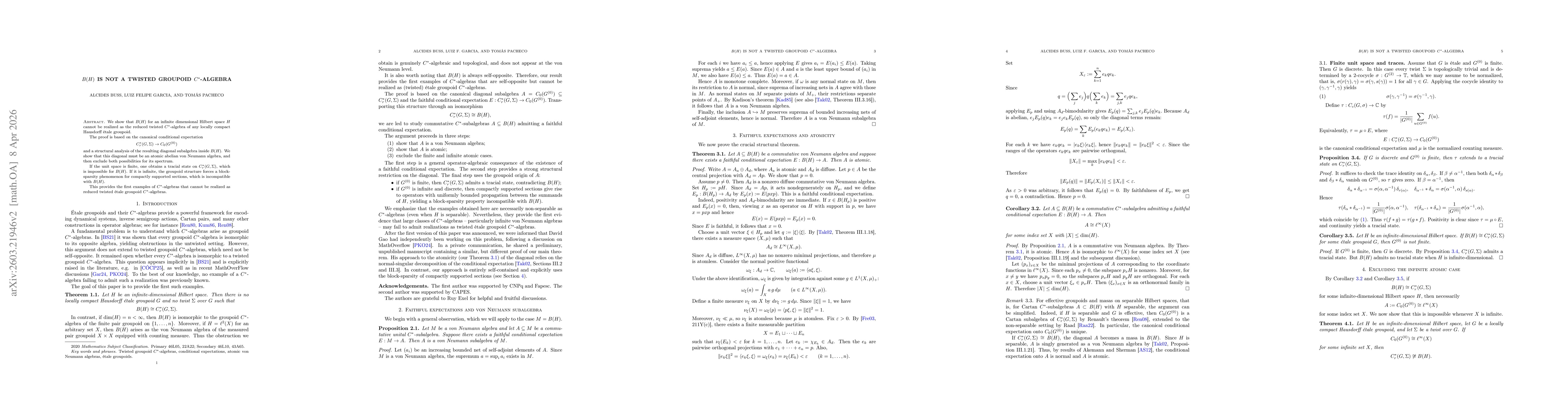 Thumbnail for B(H) is not a twisted groupoid C*-algebra