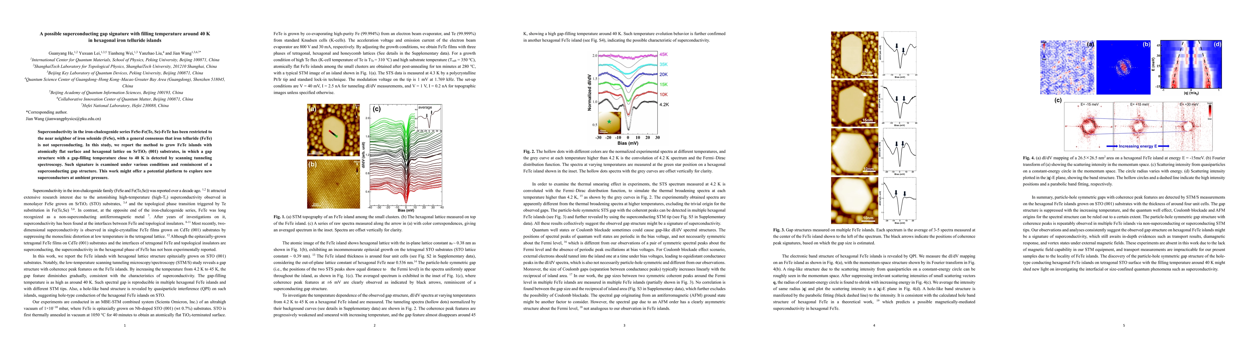 Thumbnail for A possible superconducting gap signature with filling temperature around 40 K in hexagonal iron telluride islands