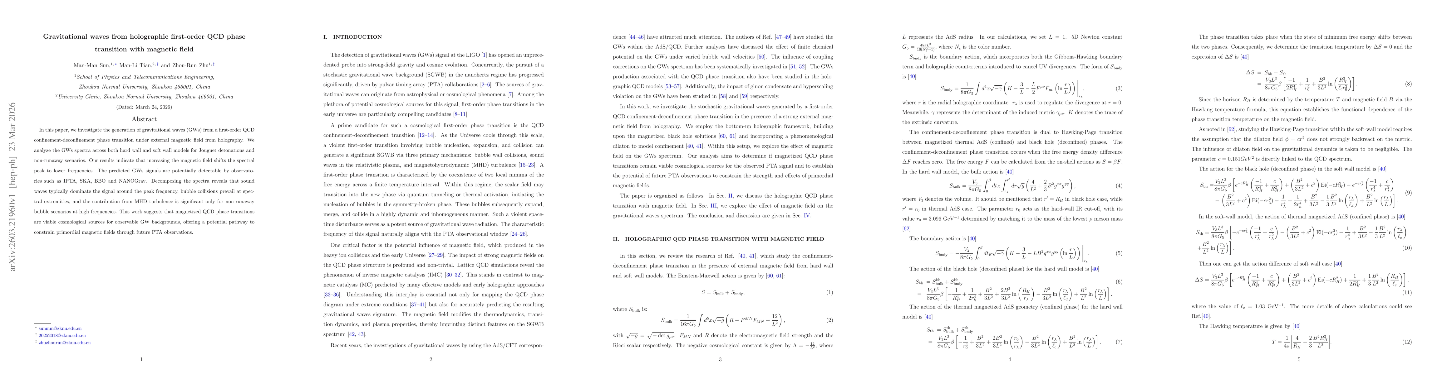 Thumbnail for Gravitational waves from holographic first-order QCD phase transition with magnetic field