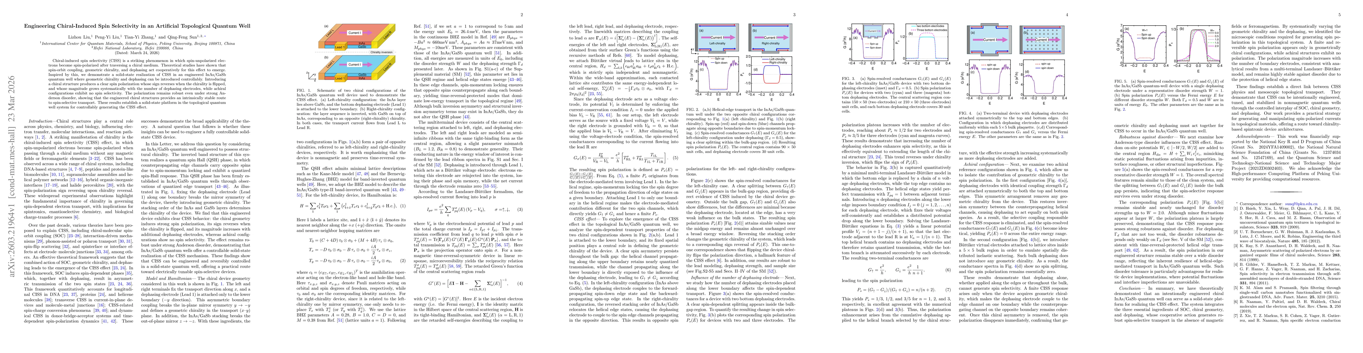 Thumbnail for Engineering chiral-induced spin selectivity in an artificial topological quantum well