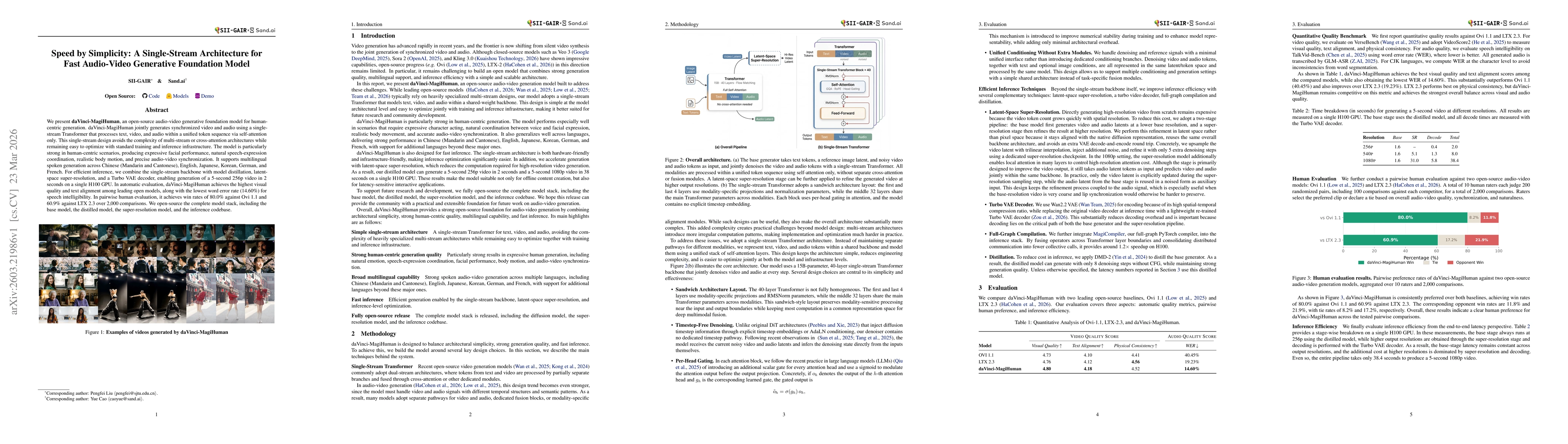 Thumbnail for Speed by Simplicity: A Single-Stream Architecture for Fast Audio-Video Generative Foundation Model