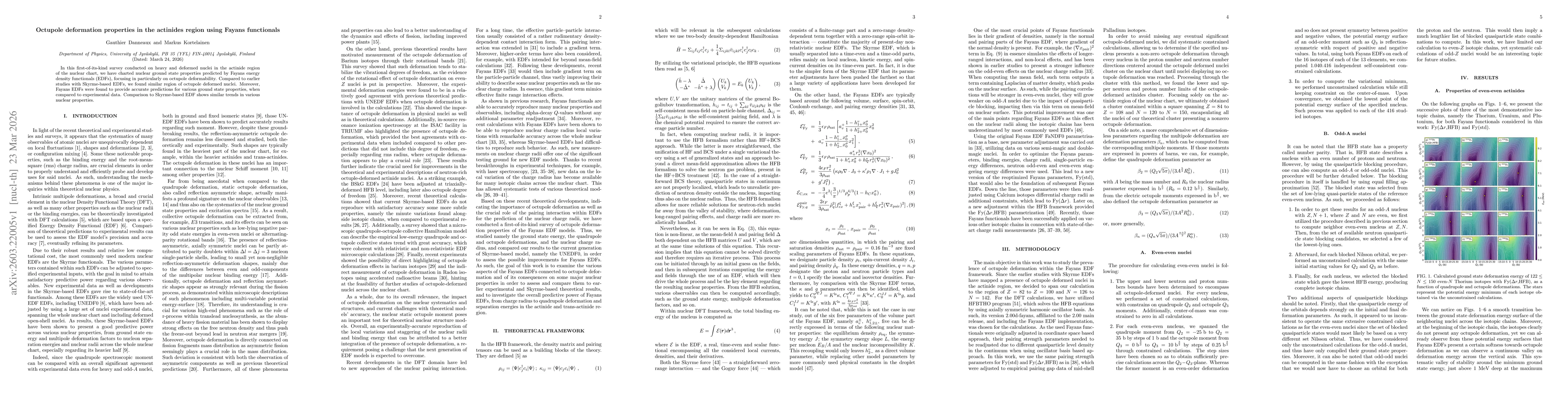Thumbnail for Octupole deformation properties in the actinides region using Fayans functionals
