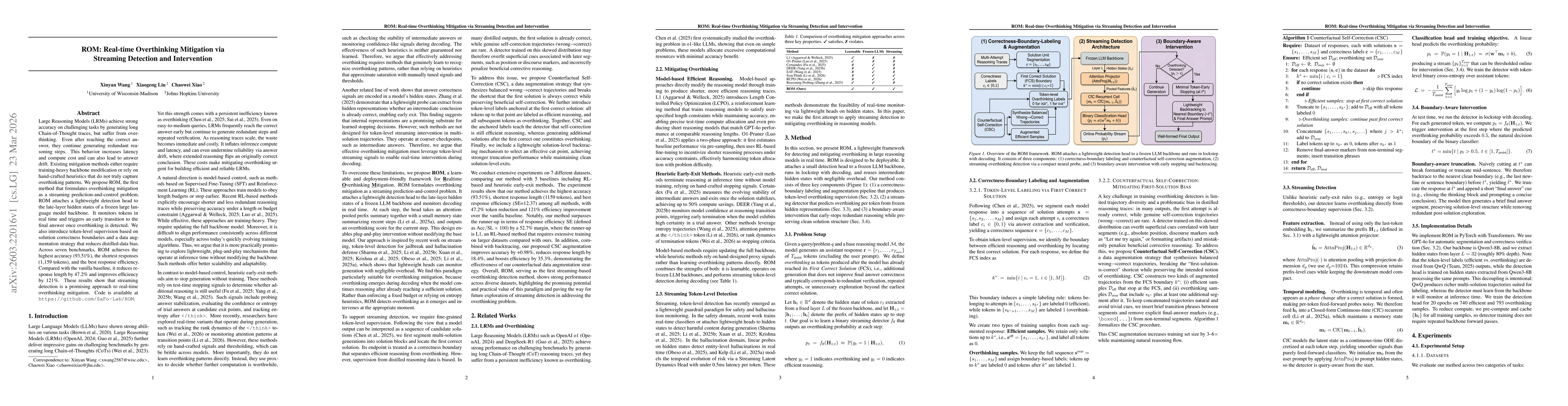 Thumbnail for ROM: Real-time Overthinking Mitigation via Streaming Detection and Intervention
