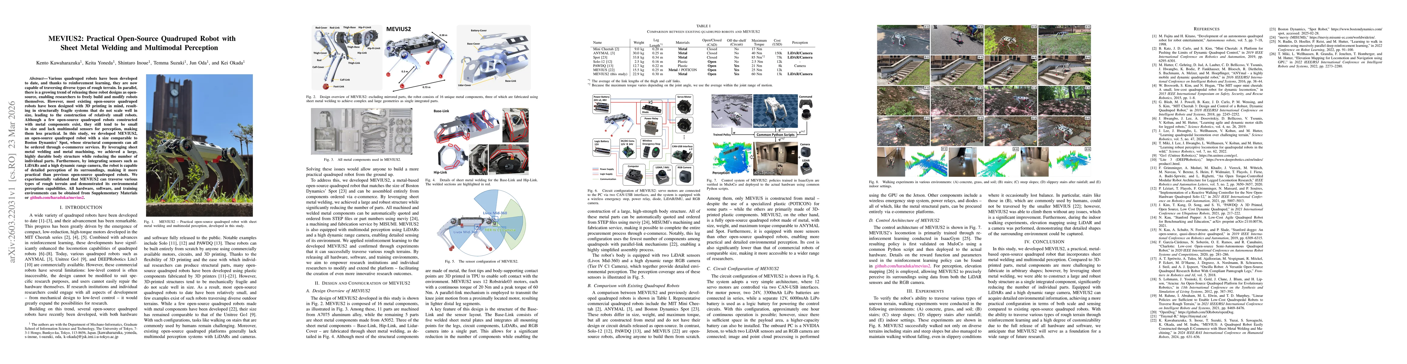 Thumbnail for MEVIUS2: Practical Open-Source Quadruped Robot with Sheet Metal Welding and Multimodal Perception