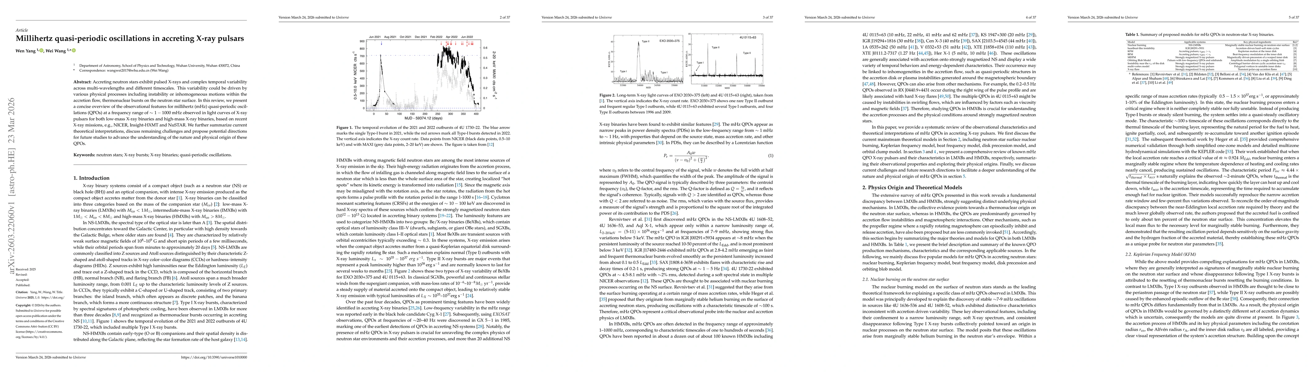 Thumbnail for Millihertz quasi-periodic oscillations in accreting X-ray pulsars