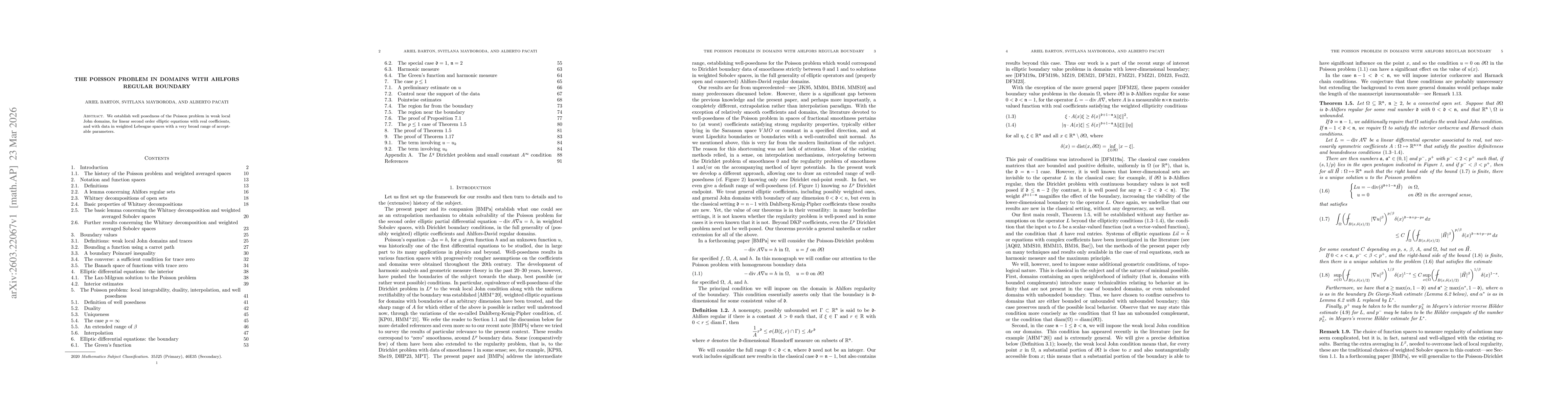 Thumbnail for The Poisson problem in domains with Ahlfors regular boundary