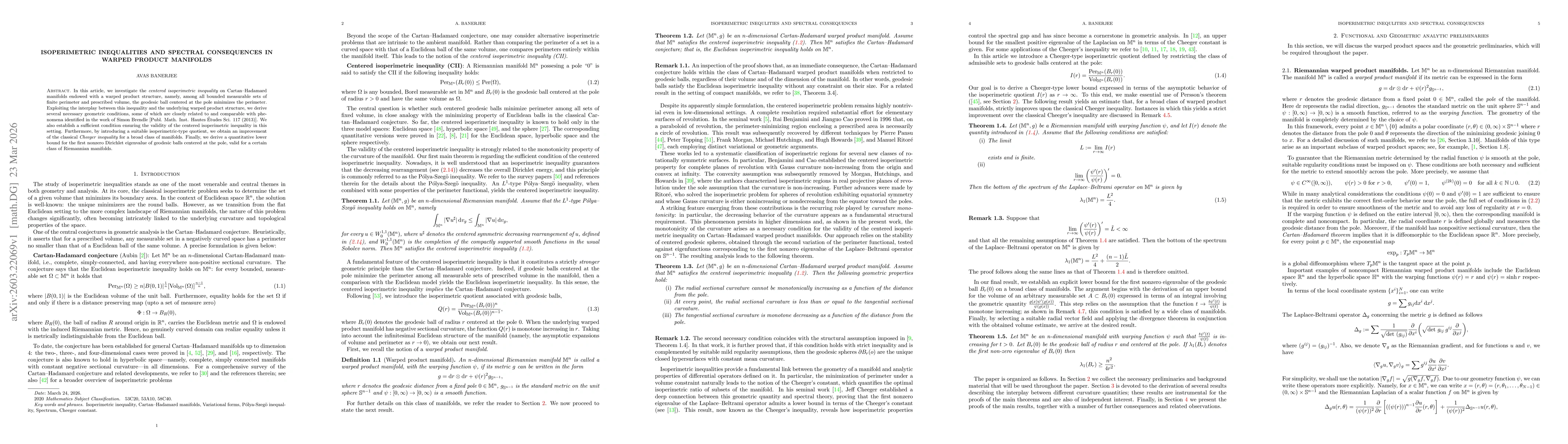 Thumbnail for Isoperimetric inequalities and spectral consequences in warped product manifolds