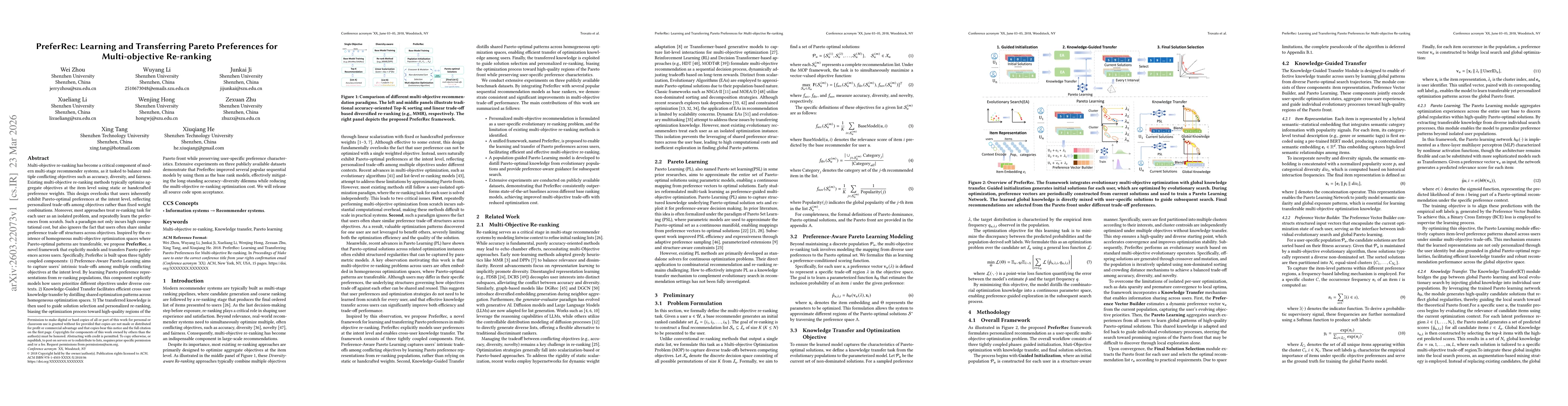 Thumbnail for PreferRec: Learning and Transferring Pareto Preferences for Multi-objective Re-ranking