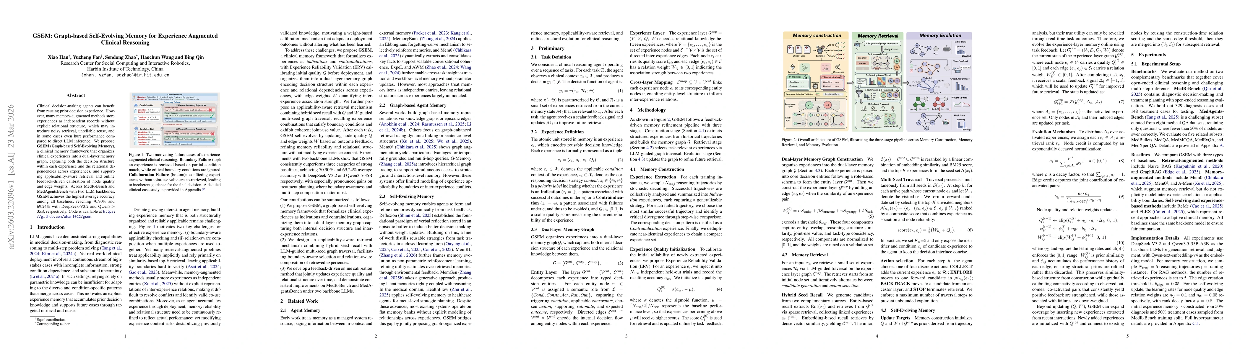 Thumbnail for GSEM: Graph-based Self-Evolving Memory for Experience Augmented Clinical Reasoning