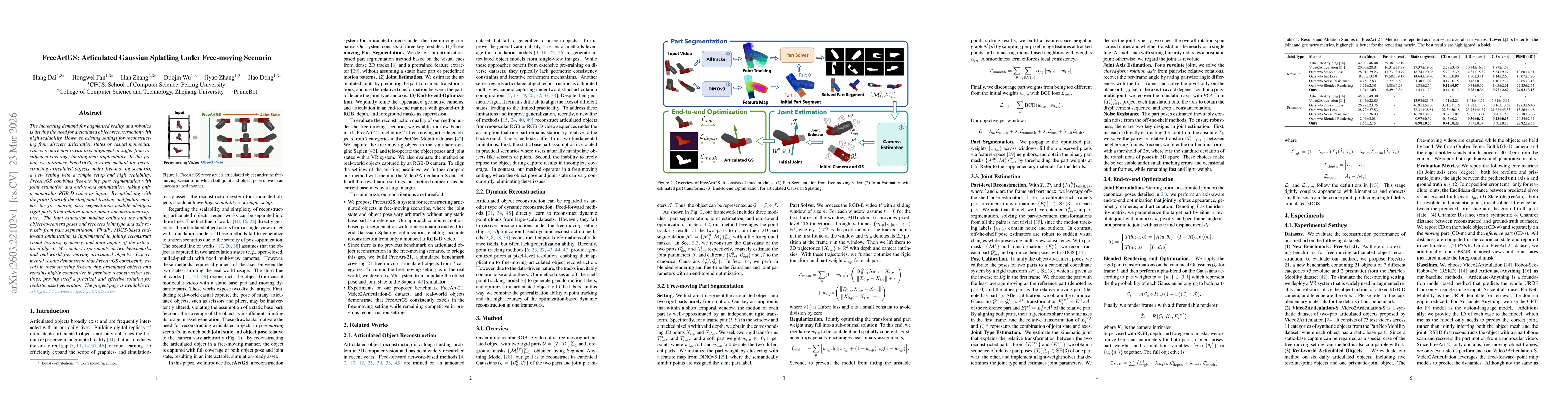 Thumbnail for FreeArtGS: Articulated Gaussian Splatting Under Free-moving Scenario