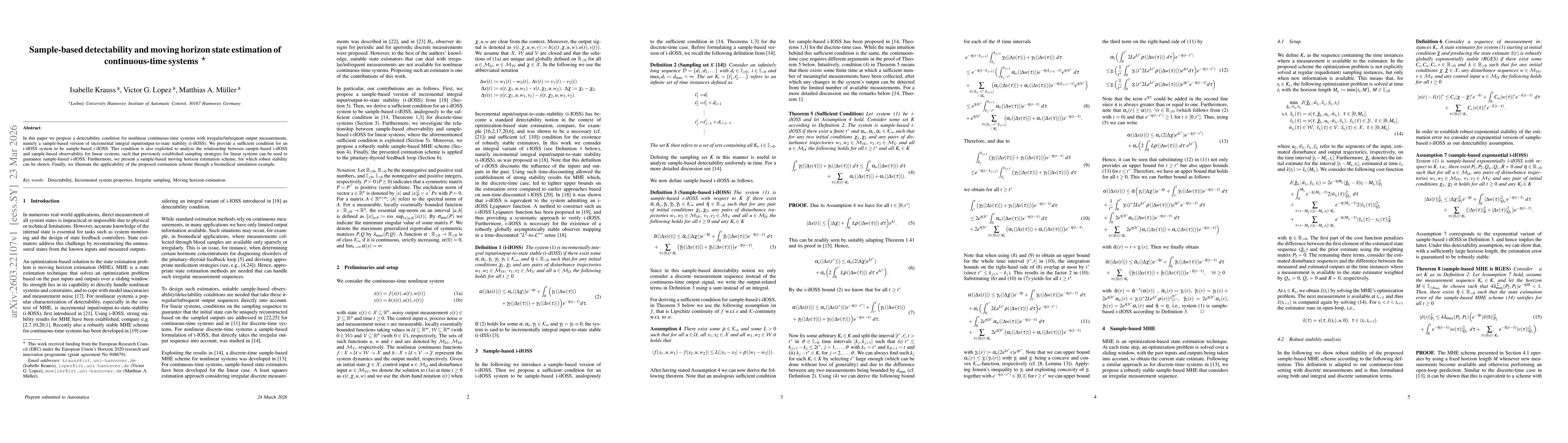 Thumbnail for Sample-based detectability and moving horizon state estimation of continuous-time systems