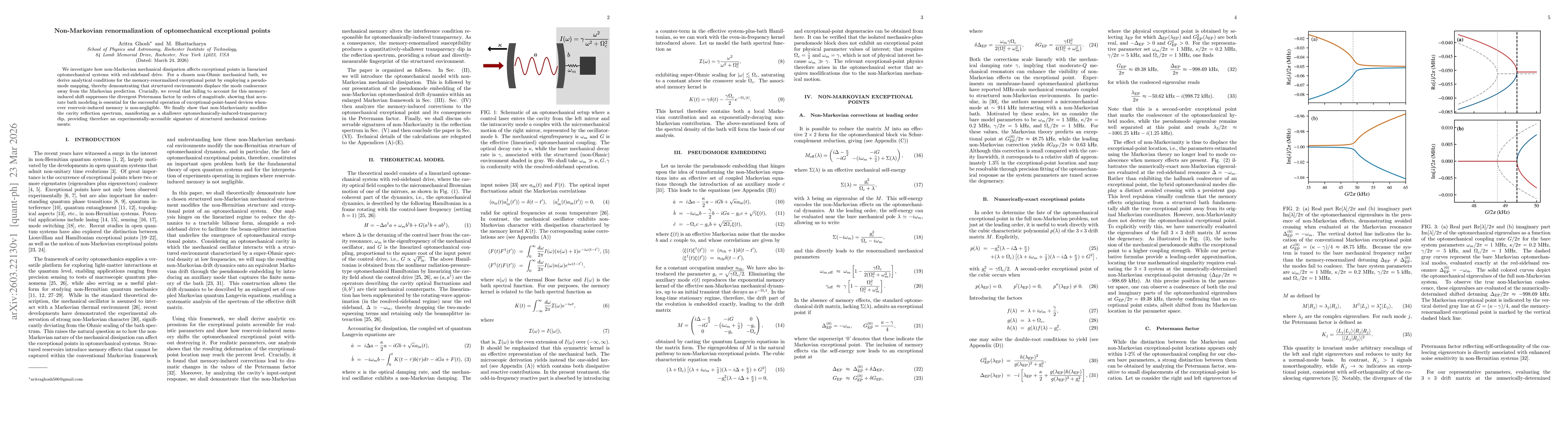 Thumbnail for Non-Markovian renormalization of optomechanical exceptional points