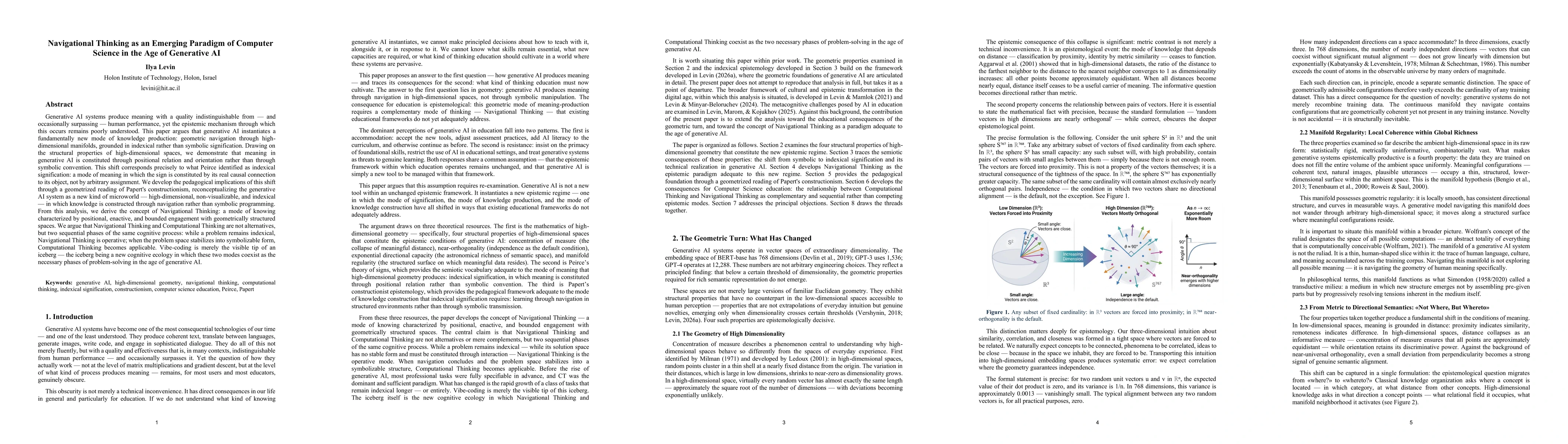 Thumbnail for Navigational Thinking as an Emerging Paradigm of Computer Science in the Age of Generative AI