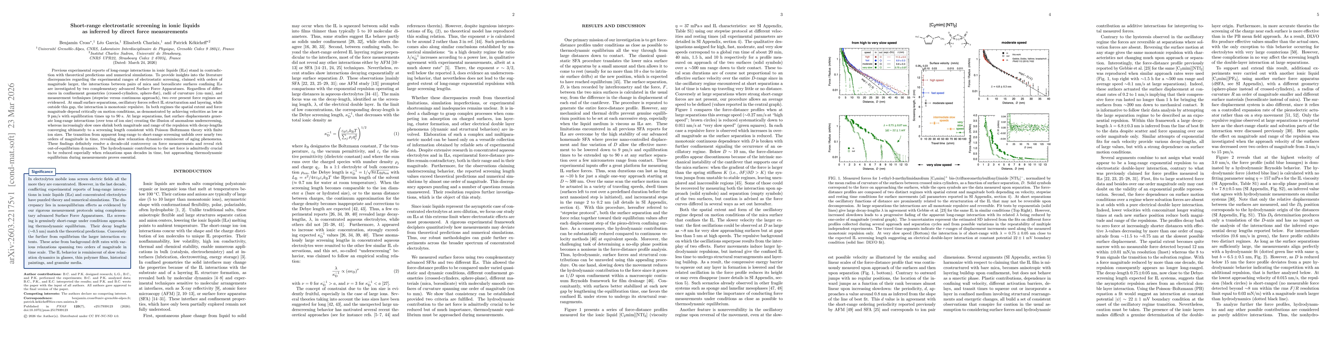 Thumbnail for Short-range electrostatic screening in ionic liquids as inferred by direct force measurements