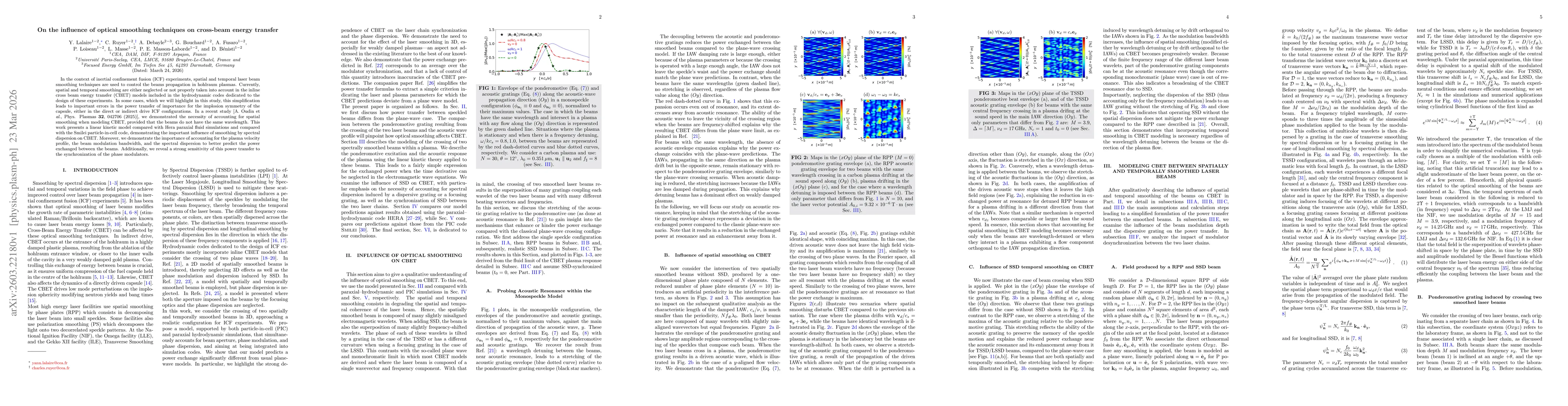 Thumbnail for On the influence of optical smoothing techniques on cross-beam energy transfer