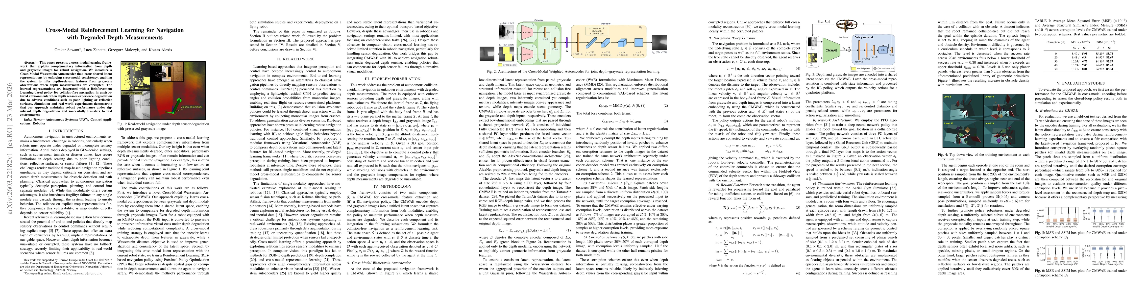 Thumbnail for Cross-Modal Reinforcement Learning for Navigation with Degraded Depth Measurements