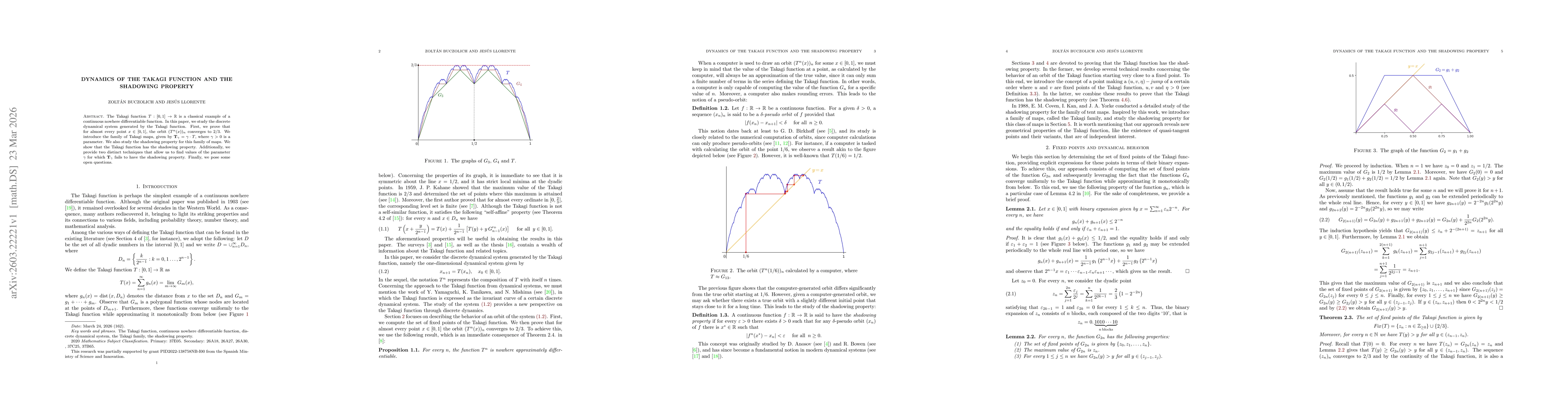 Thumbnail for Dynamics of the Takagi function and the shadowing property