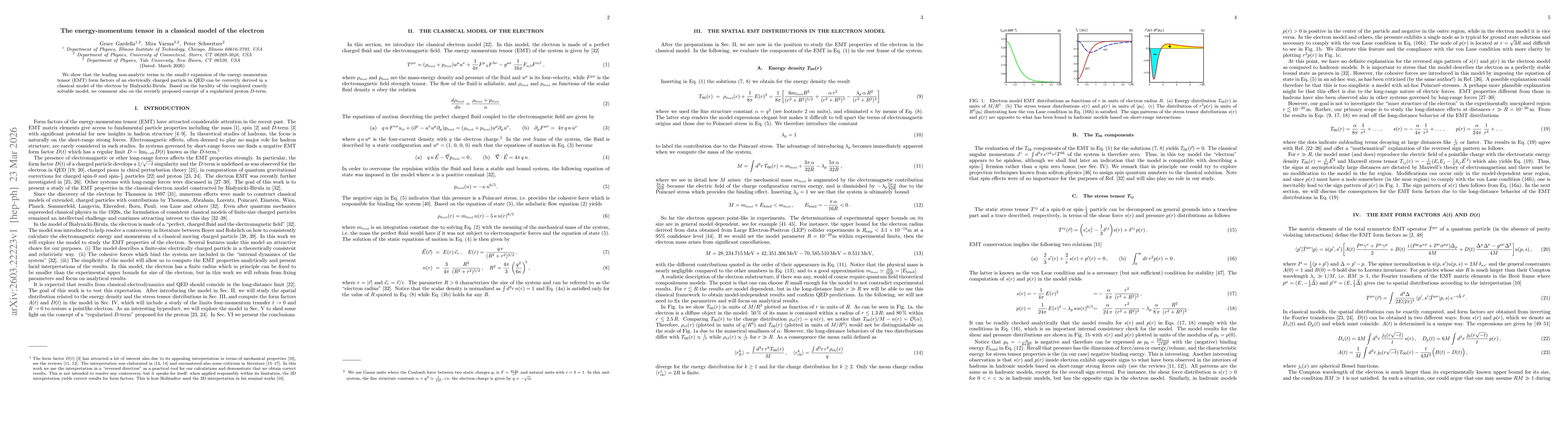 Thumbnail for The energy-momentum tensor in a classical model of the electron