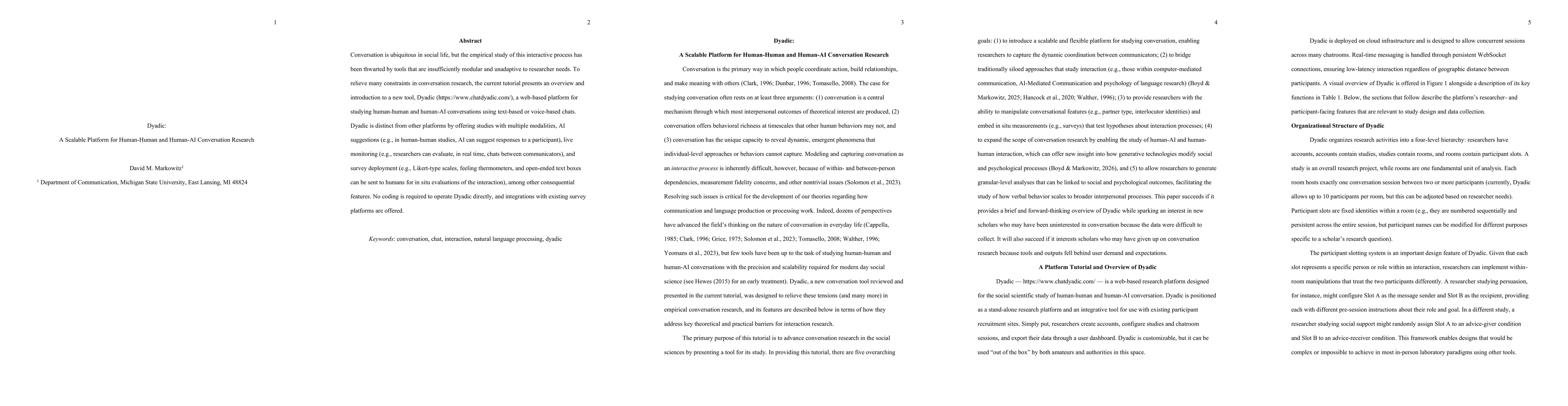 Thumbnail for Dyadic: A Scalable Platform for Human-Human and Human-AI Conversation Research