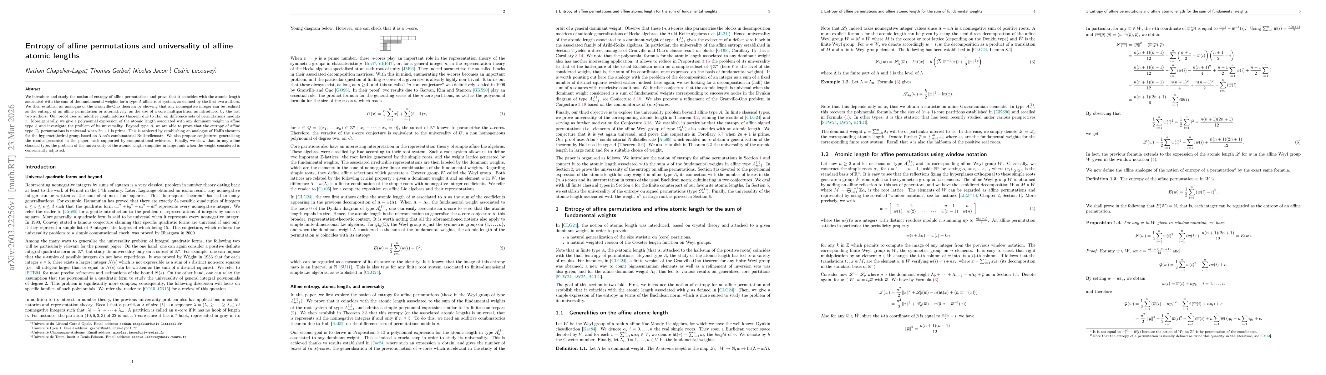Thumbnail for Entropy of affine permutations and universality of affine atomic lengths