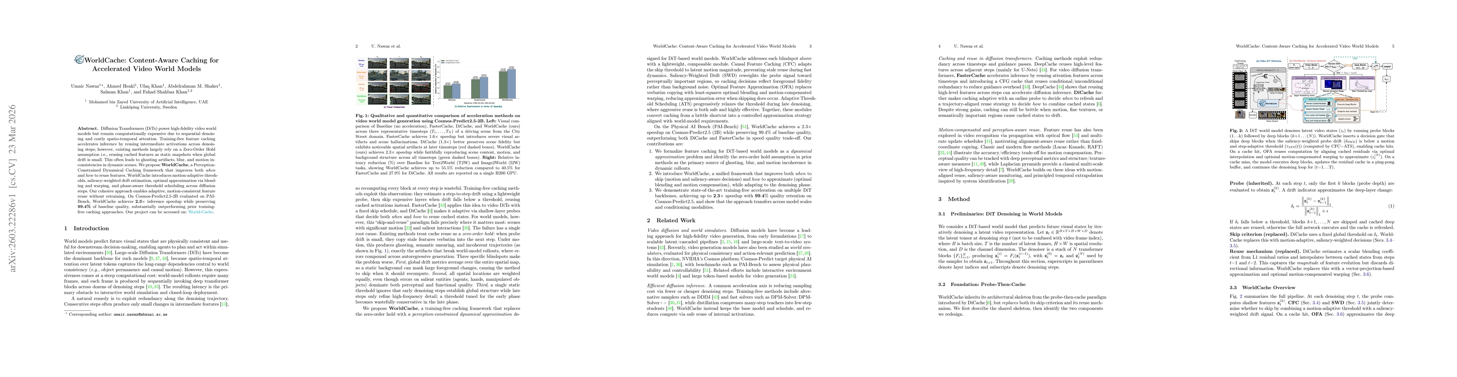 Thumbnail for WorldCache: Content-Aware Caching for Accelerated Video World Models
