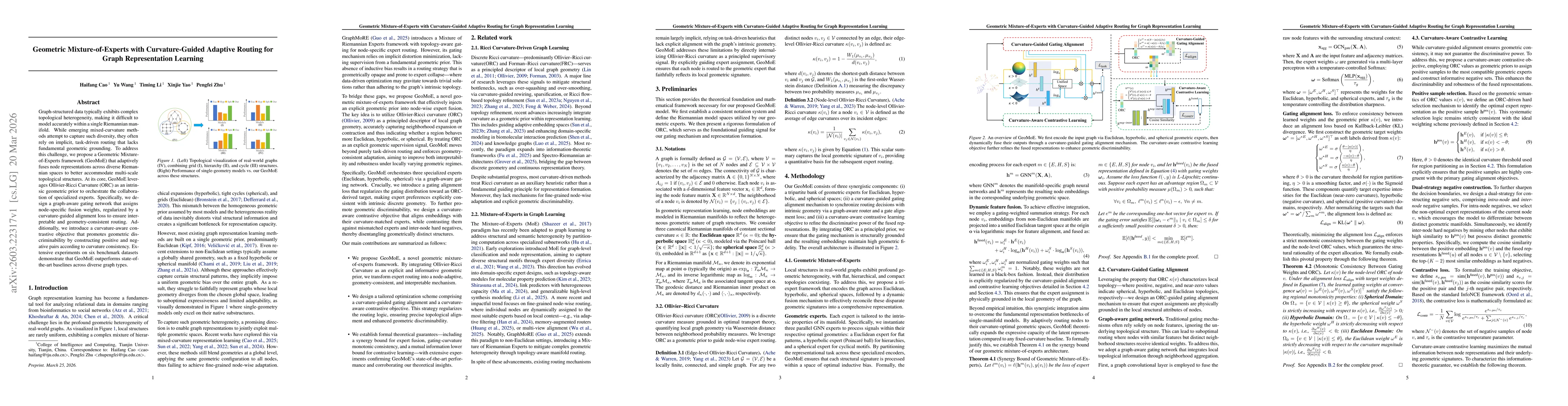 Thumbnail for Geometric Mixture-of-Experts with Curvature-Guided Adaptive Routing for Graph Representation Learning