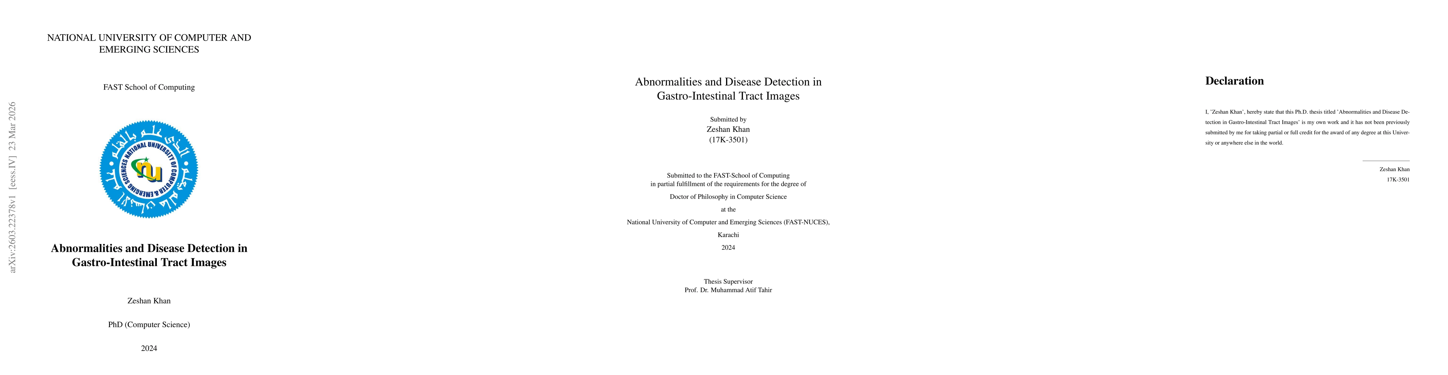 Thumbnail for Abnormalities and Disease Detection in Gastro-Intestinal Tract Images