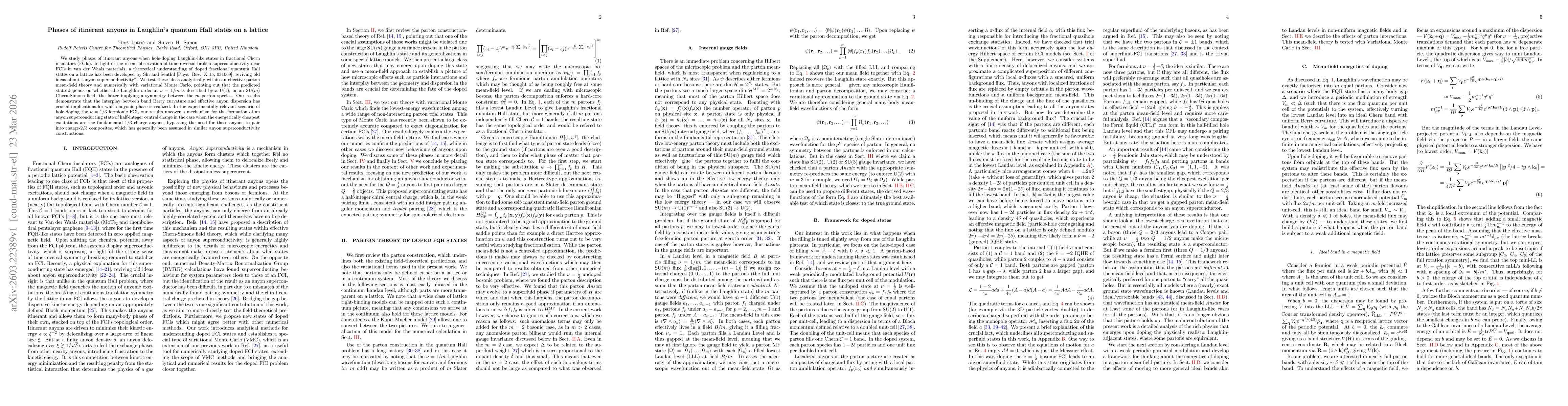 Thumbnail for Phases of itinerant anyons in Laughlin's quantum Hall states on a lattice