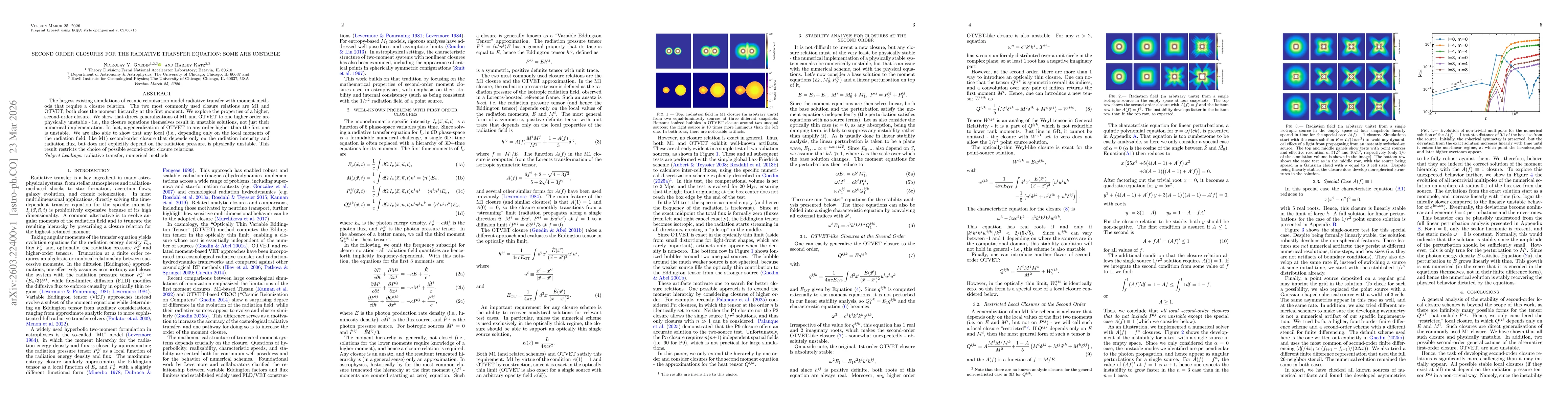 Thumbnail for Second Order Closures for the Radiative Transfer Equation: Some Are Unstable