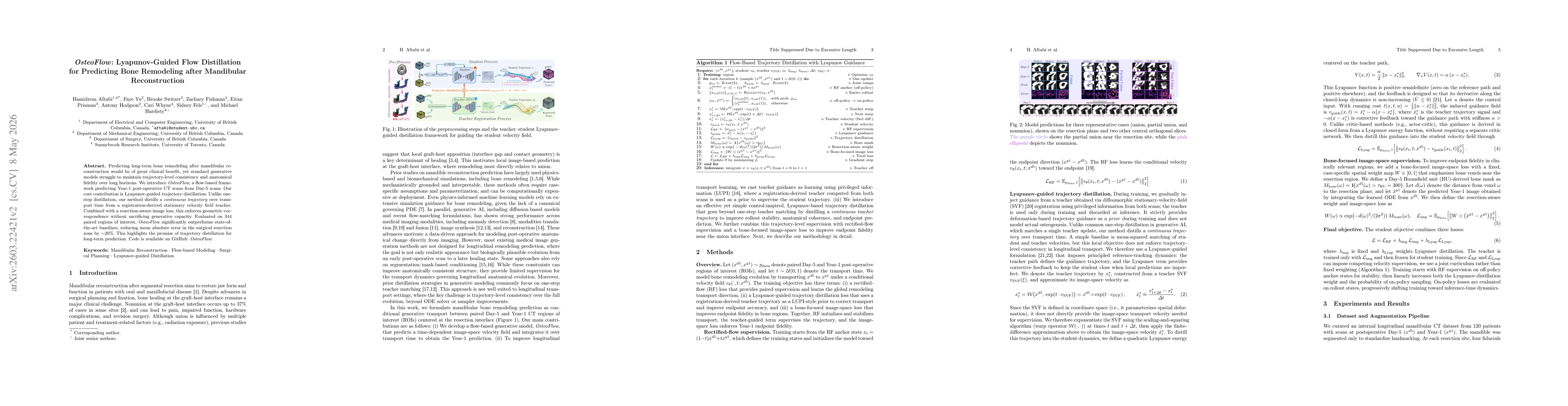 Thumbnail for OsteoFlow: Lyapunov-Guided Flow Distillation for Predicting Bone Remodeling after Mandibular Reconstruction