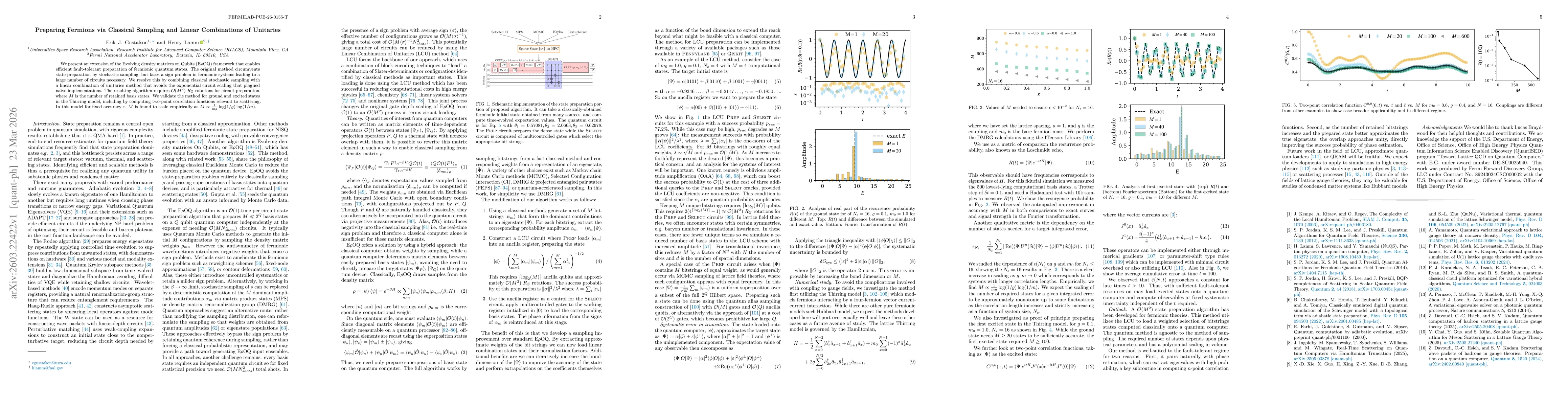 Thumbnail for Preparing Fermions via Classical Sampling and Linear Combinations of Unitaries