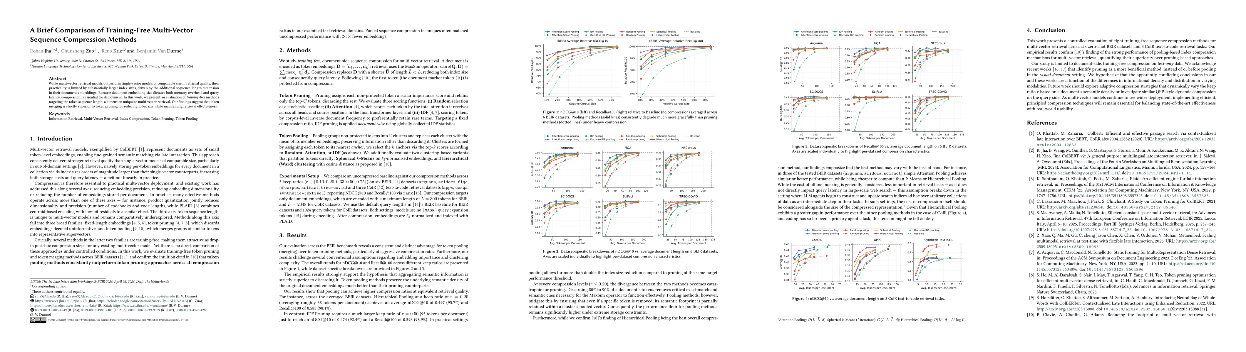 Thumbnail for A Brief Comparison of Training-Free Multi-Vector Sequence Compression Methods