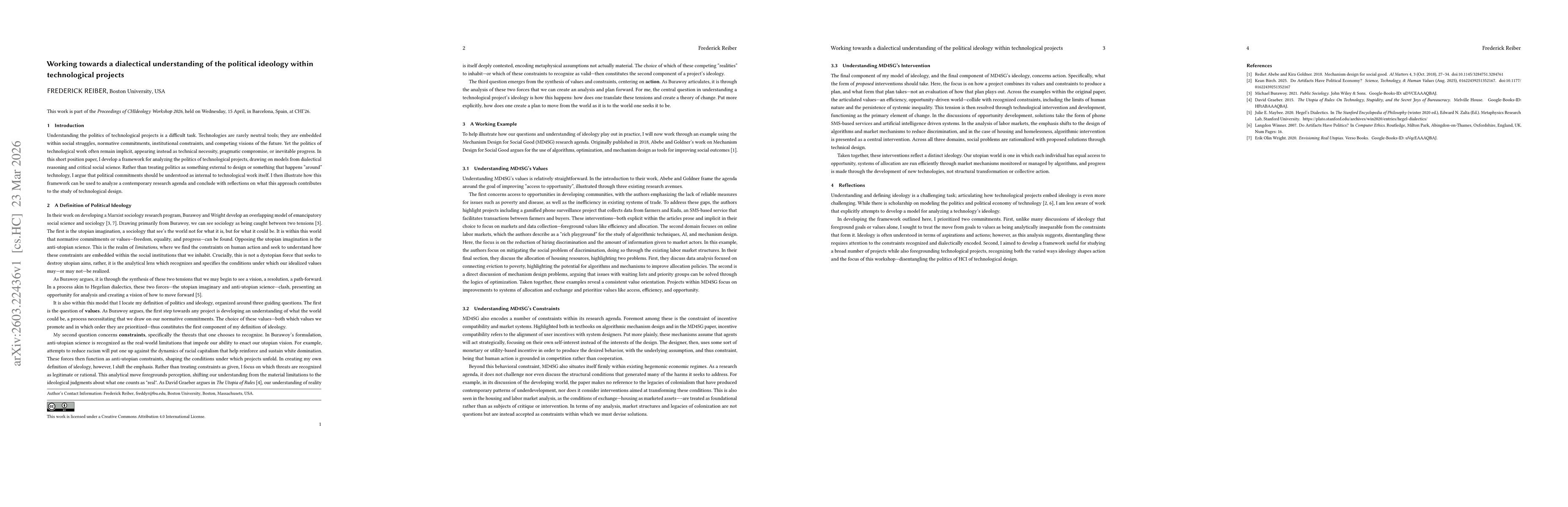 Thumbnail for Working towards a dialectical understanding of the political ideology within technological projects