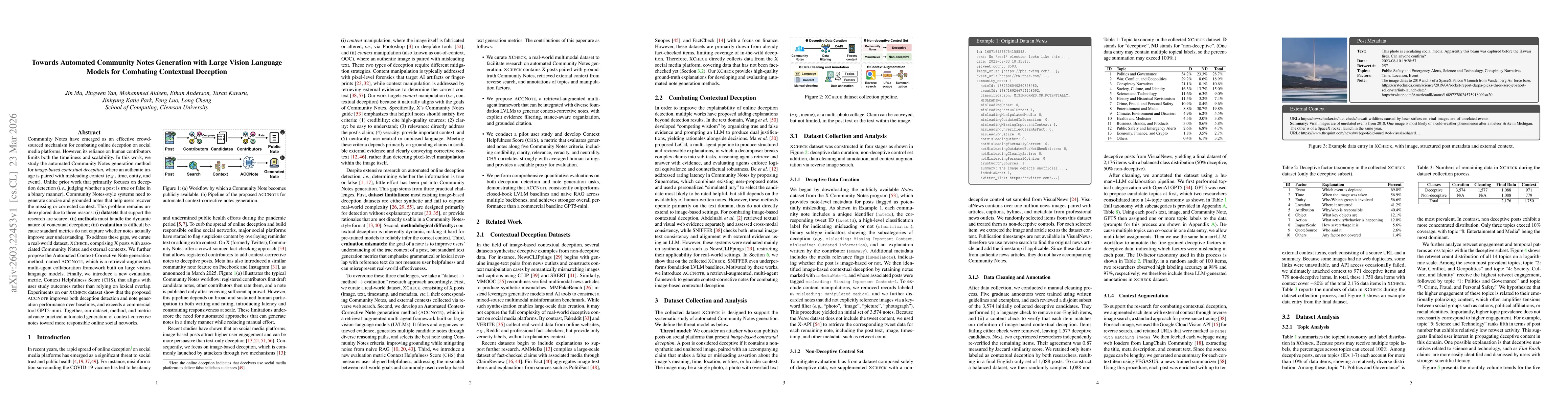 Thumbnail for Towards Automated Community Notes Generation with Large Vision Language Models for Combating Contextual Deception
